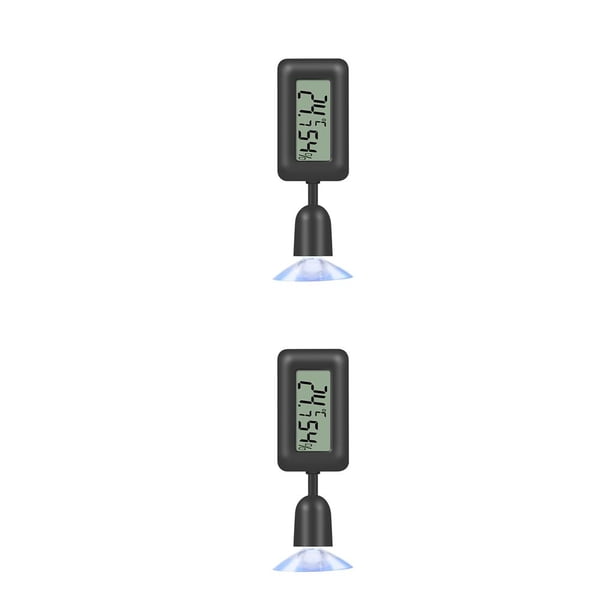 Ounissouiy Termómetro Celsius/Fahrenheit higrómetro ajustable ventosa interior invernadero temperatura humedad medidor para escaparate negro Negro 2piezas Ounissouiy CBP212228