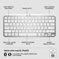 thumbnail image 6 of Logitech MX Keys Mini for Mac Minimalist Wireless Keyboard, Compact, Bluetooth, Backlit Keys, USB-C, Tactile Typing, Pale Grey, 6 of 12