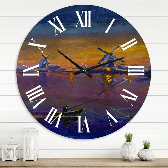 Designart 1 in Quartz Coastal Wall Clock