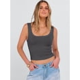 thumbnail image 4 of ANRABESS Crop Tops for Women Square Neck Sleeveless Ribbed Tank Tops Slim Fitted Basic Tee Shirts Cami Summer Clothes Charcoal M, 4 of 12