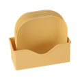 thumbnail image 3 of Set of 5 Plastic Plates With Holder Durable Shatterproof Deep Plates Solid  A, 3 of 7