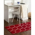 thumbnail image 2 of Unique Loom 3146668 2 x 13 ft. Geometric Trellis Frieze Runner Rug, Red, 2 of 2