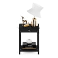 thumbnail image 4 of Furinno Classic Side Table, 2-Tier Modern End Table with Small Drawer and Open Shelf, Night Stand, Bedside Table, for Living Room, Bedroom, Dark Americano, 4 of 5