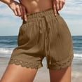 thumbnail image 2 of DHFJKG Womens Bohemian Shorts Crochet Casual Drawstring Loose Fit Summer Beach Shorts Vacation Stylish Bottoms, 2 of 5