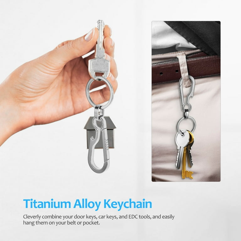 3 Pcs Key Chain Rings Creative Box Opener Corkscrew Bottle Carabiner Clip  Keychain Hook Titanium Men and Women