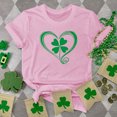 thumbnail image 2 of Puntoco Short Sleeve Women Tops 2025,Womens St Patrick'S Day T-Shirt Love Heart Shirts Short Sleeve Valentine'S Day Crewneck Colorful Heart Graphic Tees Tops Pink 4(S), 2 of 6