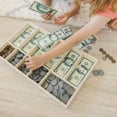 thumbnail image 3 of Melissa & Doug Play Money Set - Educational Toy With Paper Bills and Plastic Coins (50 of Each Denomination) and Wooden Cash Drawer for Storage, 3 of 10