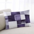 thumbnail image 2 of Purple Geometric Throw Pillow Cover 12 x 20 Inch Decorative Pillow Cover Vintage Oil Painting Contemporary Lumbar Pillowcase Seasonal Rectangle Cushion Case for Couch Sofa Bed Living Room, 2 of 7