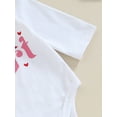 thumbnail image 6 of vera natura Baby Girls Valentine's Day Skirt Sets White Long Sleeve Letter Print Romper Tops Heart Print Skirt Sets, 6 of 9