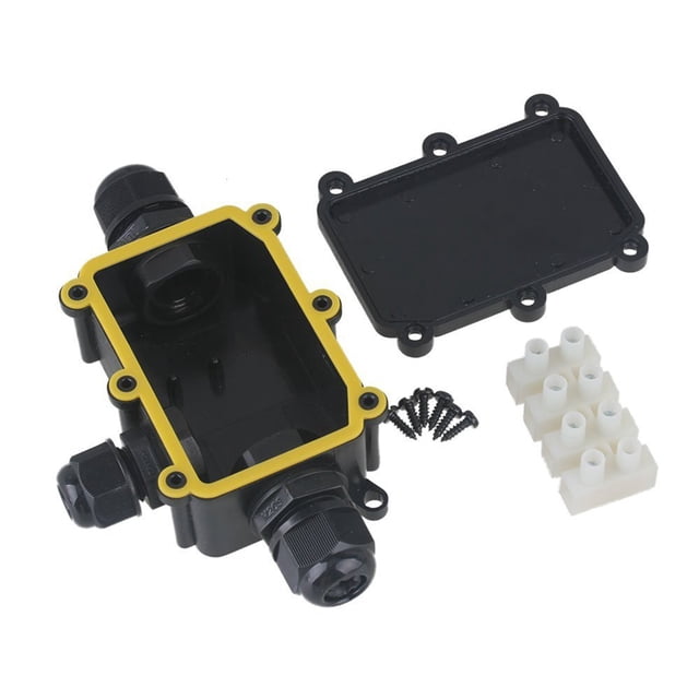 yingyy Waterproof Black IP68 Plastic Cable Wire cable connector junction box Connector Gland Electrical 3-Cable Junction Box with Terminal