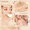 thumbnail image 4 of FOCALLURE Highlighter Powder Makeup Palette, Shimmer Glitter Highlight Contouring Palette, Natural Nude Shiny Contour Highlight Makeup, Smooth, Long Lasting,Blends Easily, HS02 Calendula, 4 of 6