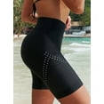thumbnail image 4 of Charmo Womens Tummy Control Swim Bottoms Dot High Waisted Board Shorts Built-in Liner, 4 of 5