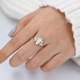 thumbnail image 2 of SOLITAIRE JEWELS 0.80CT Marquise With Round Moissanite Diamond Cluster Engagement Ring for Women Solid 18k Rose Gold, 18k Rose Gold Solitaire Ring, 2 of 6