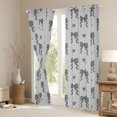 thumbnail image 3 of Manfei Gray Bow Love Heart Polka Dot Black Out Curtains, Neutral Curtains Pack of 2 (42x63 Each) for Men Women, 3 of 6