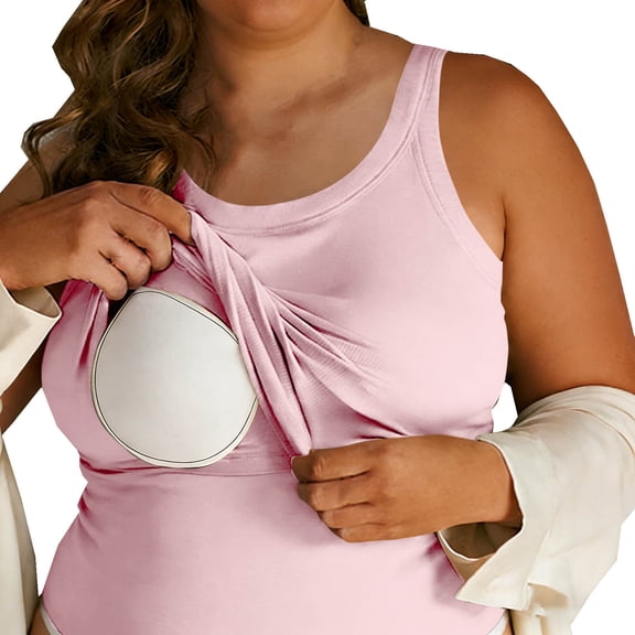 Plus Size Women Tank Top with Built in Bra Sleeveless Summer Comfy Pajama Shirt Summer Lightweight Loose Trendy Soft Loungwear Top