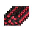 thumbnail image 4 of MKHERT Elegant Red Tulip Flowers Watercolor Floral Art Placemats Table Mats for Dining Room Kitchen Table Decoration 12x18 inch,Set of 6, 4 of 4