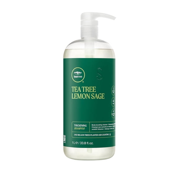 Tea Tree Lemon Sage Thickening Shampoo, Builds Body Boosts Volume, For Fine Hair, 33.8 oz.