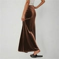 thumbnail image 3 of ZZwxWA Velvet Skirts for Women Dressy Casual Soft Smooth Lightweight Wrap Bodycon Long Skirt Drawstring Elastic Waist Dress, 3 of 5