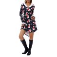 thumbnail image 1 of FOCUSNORM Robe de Noël Juniors pour Femmes Manches Longues en Peluche Col en V Dessin Animé Fête Midi, 1 of 8
