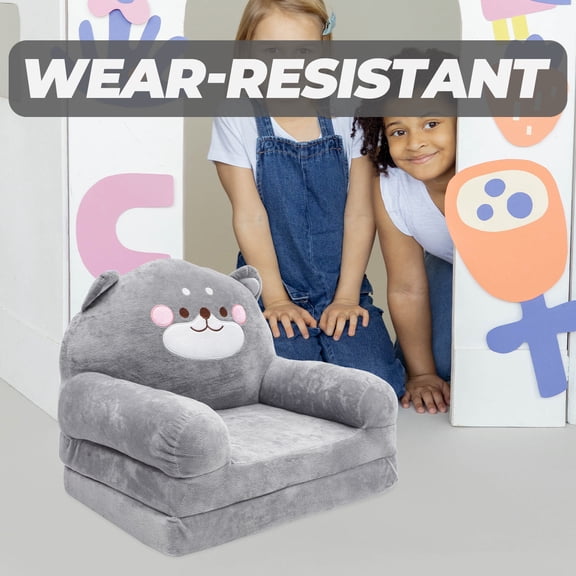 LOLIPPYY Grey Elephant Kids Seat, Soft and Cozy Stool for Nursery, Playroom, Living Room, 20x20x15 cm, Comfortable Seating