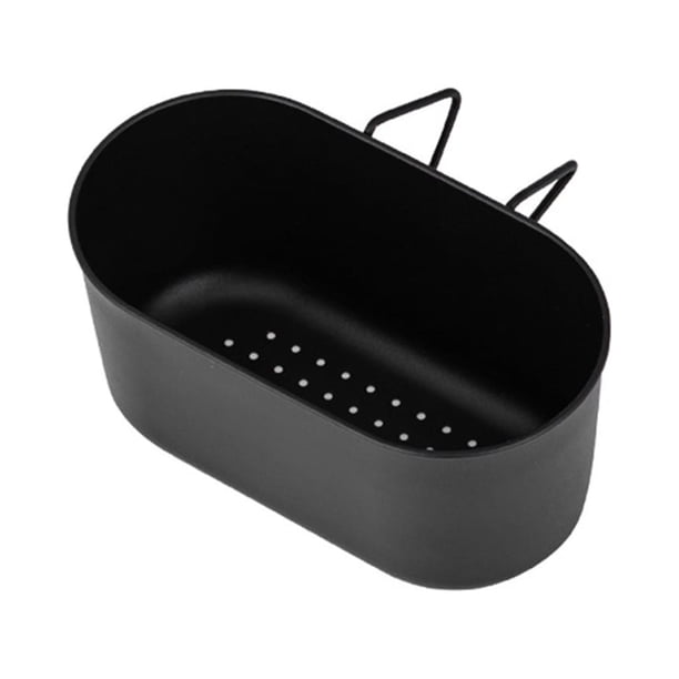 Yuarrent Cesta de drenaje para fregadero, estante de acero inoxidable, organizador de escurridor de alimentos sobrantes de frutas, Cocina y Comedor Negro