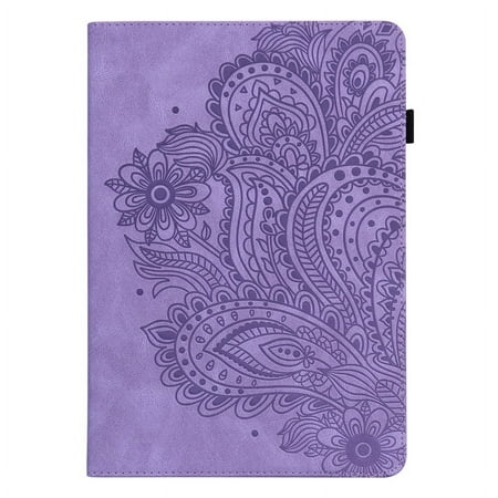 Tablet for Huawei Mediapad T5 10 Case 10.1 AGS2-W09 AGS2-L09 Embossed Flower Funda for Huawei Media Pad T5 Cover T5 T 5 10 1 (purple flower yx,MediaPad T5 10.1inch)