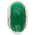thumbnail image 2 of Fancy Bead White Sterling Silver Glass 12.73 mm 7.27 Reflections Green White Scribbles Hand-Blown Bead, 2 of 4
