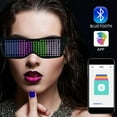 thumbnail image 2 of Fashional LED Glasses Bluetooth APP Connected LED Display Smart Glasses USB Rechargeable DIY Funky Eyeglasses for Party Club DJ Halloween Christmas(Text Graffiti Animation Music ), 2 of 5
