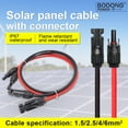 thumbnail image 2 of Solar Panel Cable Extension Copper Wire 4mm² 6mm² 2.5mm² 1.5mm² 12 10 14 16AWG 1 Pair PV Solar Cable Connectors Set Solar Wire Red and Black 3m red and 3m black, 2 of 6