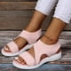 thumbnail image 1 of Sandalias de playa planas con punta abierta para vacaciones informales sólidas para mujer Wmkox8yii  ytu7807, 1 of 7