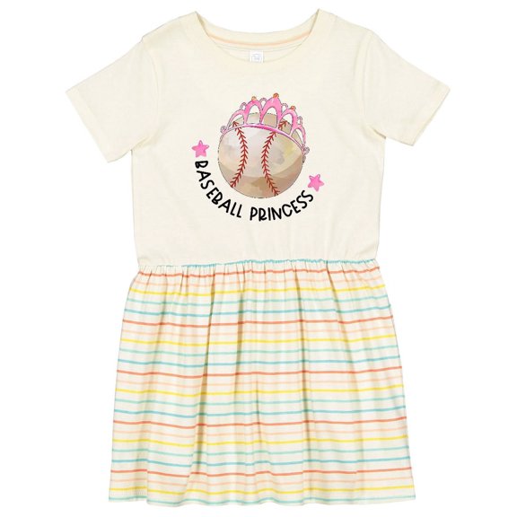 Inktastic Baseball Princess- Tiara Girls Toddler Dress