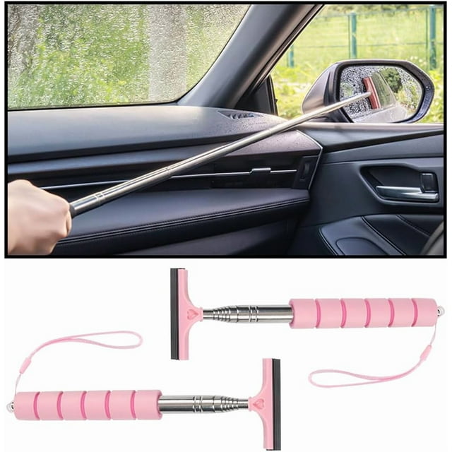 Yazoeia 2 Pcs Raclette pour Rétroviseur de Voiture, Raclette Rétractable pour Rétroviseur Auto, Raclette Tout Usage pour Fenêtre de Douche Porte en Verre, Accessoires Universels pour Véhicule SUV Camion CJC912-116394