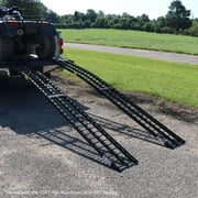 Titan Ramps Folding ATV Loading Ramps - Arched Aluminum Design - 2 Pack, 9 ft Black
