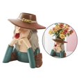 thumbnail image 1 of Escultura 3D de Niña con Flores Perfecl Jarrón de Flores de Estatua de Niña 20.5x18x24cm, 1 of 6