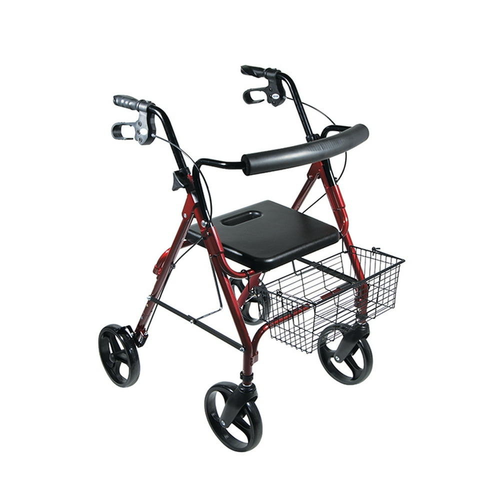 Drive Medical DLite Lightweight Walker Rollator with 8" Wheels and Loop