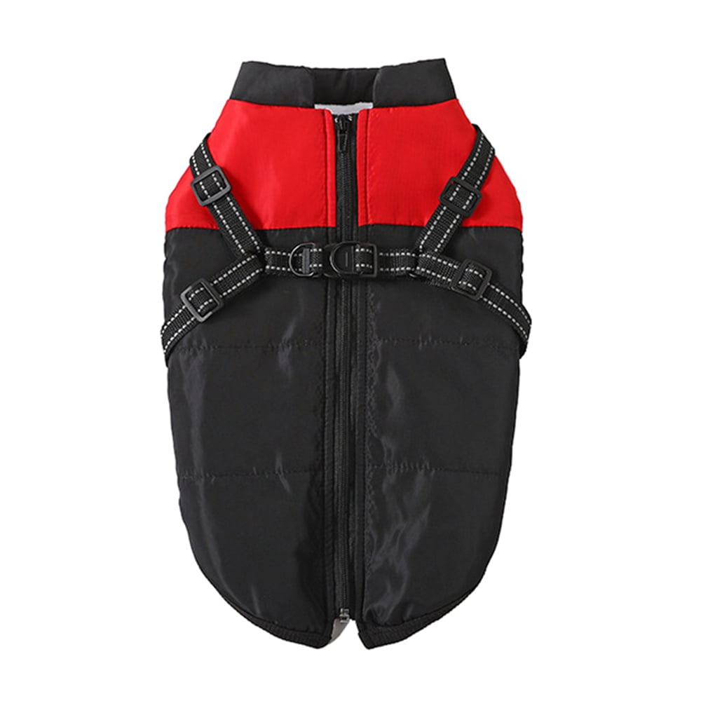 Winter Dog Coat with Harness Fleece Dog Jacket, Zipper Dog Jacket Puppy