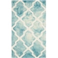 thumbnail image 2 of Safavieh Dip Dye Altan Distressed Wool Area Rug, Turquoise/Ivory, 3' x 5', 2 of 11