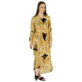 thumbnail image 2 of Moomaya Printed Maxi Shirt Dress For WoMen's&nbsp;Roll&nbsp;Up Sleeves Summer Casual Sheer Sexy Beach Dress, 2 of 7