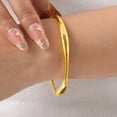 thumbnail image 4 of Stainless Steel Classic Plain Hammered Finishing Irregular Shape Open Cuff Bangle Bracelet, 4 of 8