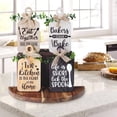 thumbnail image 5 of CY5O5ee 4PCS Kitchen Wall Decor Rustic Farmhouse Tiered Tray Kitchen Wood Hangings for Home Kitchen Dining Living Room Bar Table Decoration, 5 of 6