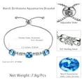 thumbnail image 6 of March Birthstone Bracelet 925 Sterling Silver Blue Aquamarine Bracelets Women Girls Mom Jewelry Valentine Christmas Birthday Mother's Day Gift for Her, 6 of 10