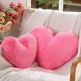 thumbnail image 1 of wonima44 2 Pcs Fluffy Heart Shaped Pillow Plush Cute Heart Shaped Throw Cushion Stuffed Decorative Gift Throw Pillow for Couch Bed Sofa Decoration Women(Peach Pink,11.81 x 11.02, 16.73 x 13.78 Inch), 1 of 1