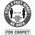 thumbnail image 6 of BeSafe Carpet Decals, Stay 6 Feet Apart; Be Safe, 12" Dia, White/Gray, 6/Pack, 6 of 8