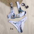 thumbnail image 5 of DOPI Women Striped Push Up High Cut Hight Waist Halter Bikini Set Two Piece Swimsuit, 5 of 6