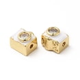 thumbnail image 3 of Rack Plating Brass Clear Micro Pave Cubic Zirconia Beads with White Enamel Cadmium Free & Lead Free Camera Real 18K golden Plated 8.5x10x7.5mm Hole: 1.7mm, 3 of 3
