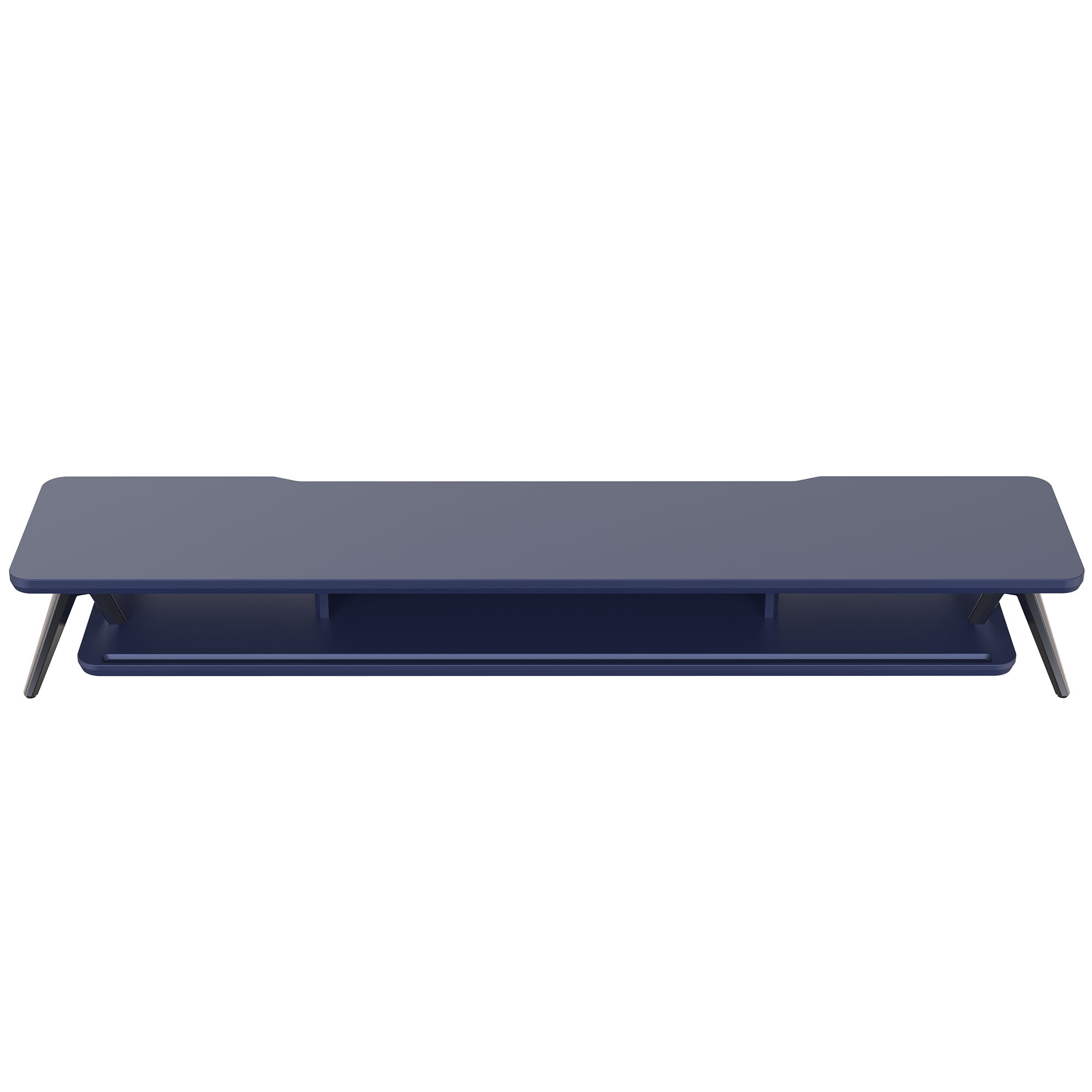 Dual Monitor Stand, 42.5 Inch Wood Desk Shelf with Storage Organizer and Cable Management for Office Desk Accessories