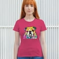 thumbnail image 3 of Tee Hunt Dean Russo Serious Bulldog T-Shirt Dog Best Friend Pet Paw Women's T-Shirt Tee, Pink, XX-Large, 3 of 5