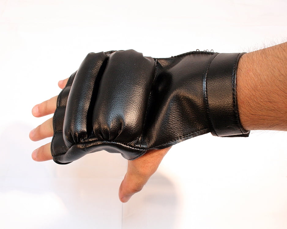 Last Punch Black Color Half FingerMitts Boxing Training Gloves M L XL