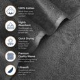 thumbnail image 2 of Swift Home 100% Cotton Bath Towel, Luxuriously Soft, Highly Absorbent, Quick Dry, 1 PC, Grey, 2 of 4