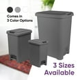 thumbnail image 6 of Superio 2-Pack 48L Slim Step & Push Trash Can with Wheels - Dual Opening, Space-Saving Design (17.52"x13.07"x22.24") - Gray, 6 of 9